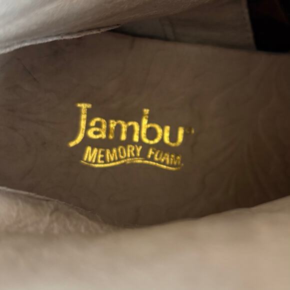 Jambo Amal Ankle Boots Brown Leather Side Zip Metallic Stripe Women’s Size 9 - Picture 8 of 9